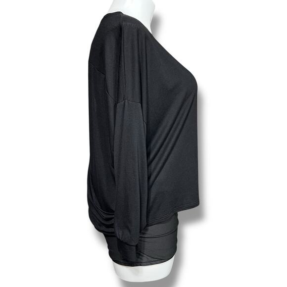 Old Navy Active Womens T Shirt Top Pullover Keyhole Back Long Sleeve Black XXL - Picture 4 of 9